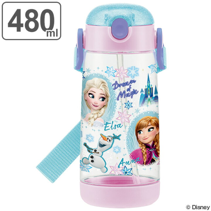 楽天市場 水筒 ストローホッパー ワンプッシュボトル アナと雪の女王 子供 プラスチック製 480ml 軽量 プラスチック ストロー 子供用水筒 ダイレクトボトル マグボトル すいとう 直飲み 透明 クリア 子供用 子ども用 リビングート 楽天市場店