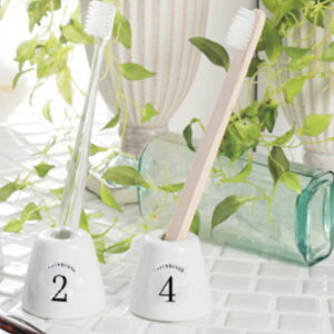 歯ブラシスタンド 歯ブラシホルダー ナンバー ( 歯ブラシ 歯ブラシ立て 歯ブラシ置き トゥースブラシスタンド 洗面グッズ 洗面 浴室 収納 バス用品 浴室収納 おしゃれ 日本製 )