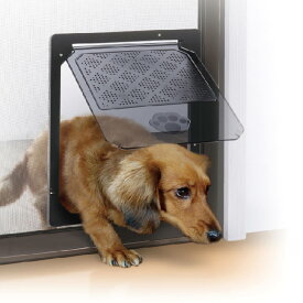 網戸専用 犬猫出入口 小型犬用 Mサイズ （ ペットドア キャットドア 網戸用 出入り口 猫 犬 ペット 小型犬 取り付け 簡単 後付け 入口 出口 ドア 扉 磁石 便利 ペットグッズ ペット用品 ）