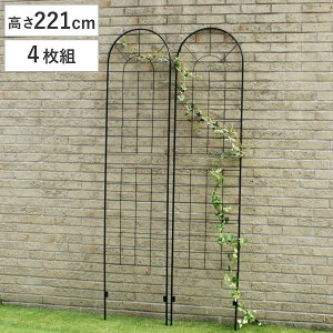 フェンス アイアンフェンス ハイタイプ 高さ221cm 4枚組 ( ガーデンフェンス インテリア ガーデニング雑貨 アンティーク おしゃれ ガーデニング アイアン 鉄 ディスプレイ オブジェ 置物 庭