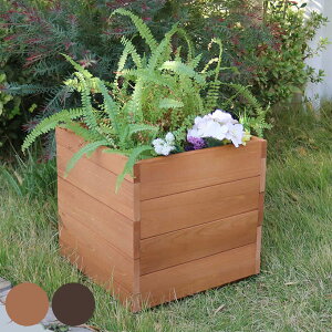 木製プランター hiyori ( プランターカバー スクエア 植木鉢 鉢 底穴 屋外 外 家庭菜園 寄せ植え おしゃれ ポット 鉢カバー 天然木 天然木製 木製 鉢植え 屋内 正方形 花 ディスプレイ )