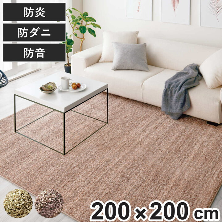 楽天市場】ラグ スミノエ リュストル 200×200cm 防炎 防ダニ 床暖房 