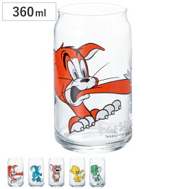 グラス 360ml 缶型グラス レトロ （ 日本製 ガラス トム＆ジェリー トム ジェリー タフィー キャラクター コップ タンブラー かわいい ククッカー マッスル ）
