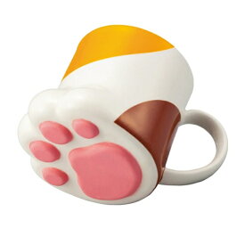 マグカップ 肉球マグ 三毛猫 磁器製 （ コップ マグコップ 食器 おもしろ雑貨 カップ ネコ 猫 ）