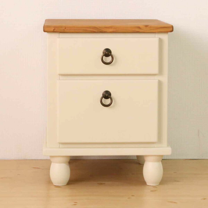 楽天市場】ナイトテーブル 高さ45cm 天然木 カントリー調 （ サイド  