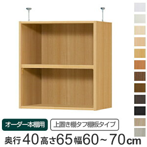 専用 上置き棚 タフ棚板 type65 オーダー本棚 奥行40cm 幅60-70cm用 ( 送料無料 オーダーメイド 天井つっぱり 本棚 多目的ラック セミオーダー 突っ張り棚 )