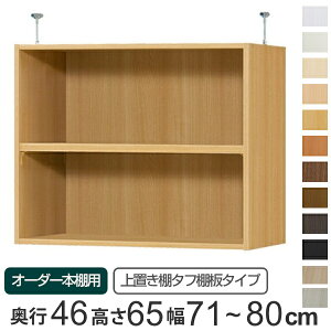 専用 上置き棚 タフ棚板 type65 オーダー本棚 奥行46cm 幅71-80cm用 ( 送料無料 オーダーメイド 天井つっぱり 本棚 多目的ラック セミオーダー )
