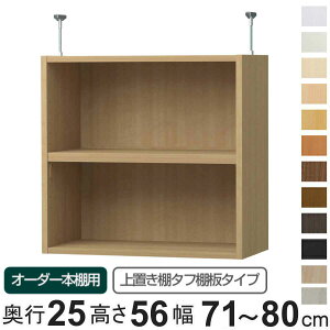 専用 上置き棚 タフ棚板 type56 オーダー本棚 奥行25cm 幅71-80cm用 ( 専用パーツ 追加オプション 上置き 収納家具 オプション 追加 オーダー ラック パーツ )