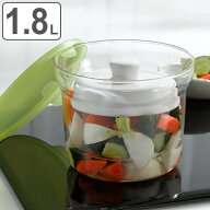 保存容器 耐熱ガラス製 一夜漬けポット 15cm 1.8L （ 電子レンジ対応 ガラス製容器 漬け物容器 ガラス製 …