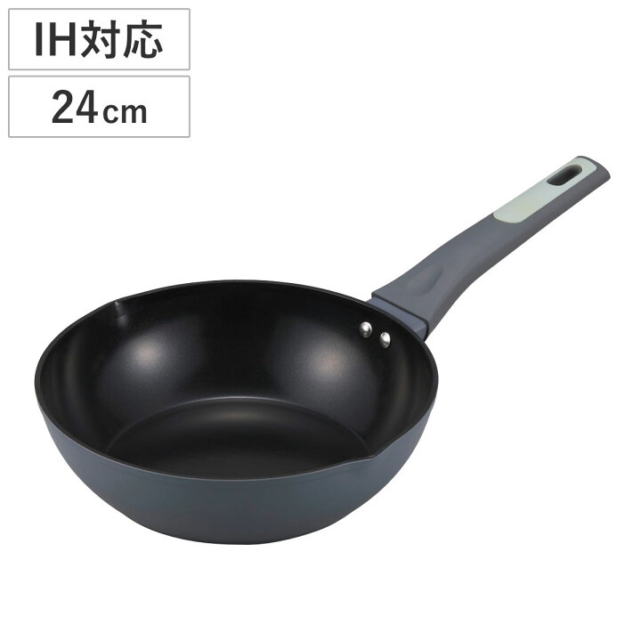フライパン 24cm 深型 IH対応 セラループ セラミックコート ガス火対応 オール熱源対応 軽い 24センチ アルミ製 軽量 セラミック加工 フッ素加工なし 再生アルミ エコ 環境に優しい リサイクル リビングート 店