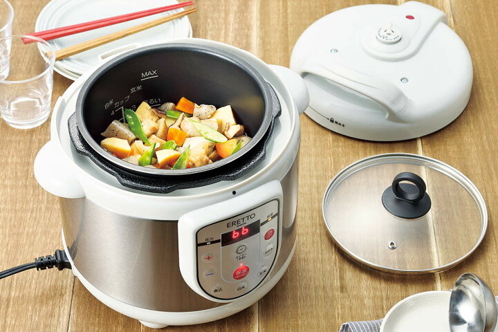 楽天市場】電気圧力鍋 3L ERETTO mono レシピ付き （ 圧力鍋 圧力式 