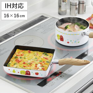 四角いフライパン IH対応 ガチャピン・ムック ( ガス火対応 オール熱源対応 玉子焼き器 卵焼き器 四角 スクエアパン アルミ製 角型フライパン ふっ素樹脂加工 玉子焼きフライパン エッグパ