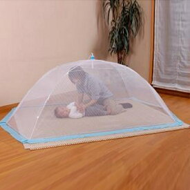 蚊帳 ワンタッチ 大人用 洗える シングル 折りたたみ （ かや カヤ 天蓋 カーテン エアコン 風よけ 虫さされ コンパクト 持ち運び 手洗い 日本製 クーラー 冷風 直風 蚊 対策 エアコン対策 夏 お昼寝 寝室 リビング 屋外 テント ）