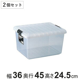 衣装ケース クローゼット用 ロックウェル(ハーフ) 2個セット ( 収納ボックス フタ付き 幅36×奥行45×高さ24.5cm ロックウェル ハーフ 衣類収納 押入れ収納 プラスチック 蓋付 積み重ね スタ