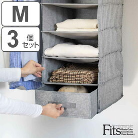 吊下げ収納インナーボックス M 3個セット フィッツファブリック 幅30×奥行38×高さ13cm （ クローゼット 収納 吊り下げ ハンギングラック用 引き出し Fits フィッツ 天馬 引出し 収納ボックス スリム ボックス 折りたたみ 小物収納 ）
