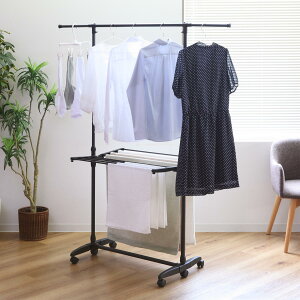 物干し 室内 ブラック ポーリッシュ 伸縮室内物干し H型 ( PORISH ハンガー 伸縮 インテリア物干し 物干しスタンド 洗濯 ランドリー 衣類 フェイスタオル バスタオル 折り畳み コンパクト )