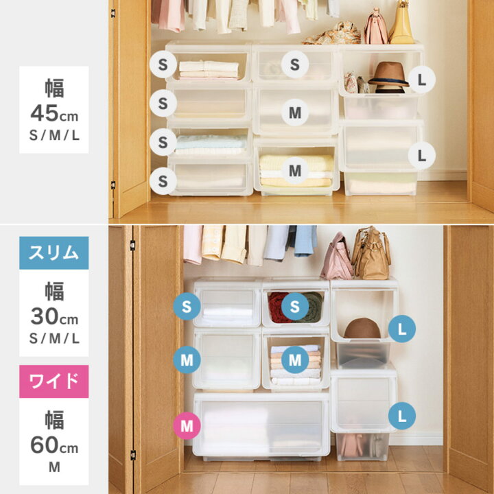 収納ボックス 前開き 幅60×奥行42×高さ31cm KABAKO カバコ ワイド M （ 収納ケース 日本製 収納 フラップ 衣装ケース おもちゃ箱  クローゼット収納 衣類 洋服 積み重ね フタ付き 洗面所 キッチン ストッカー プラスチック ） | リビングート　楽天市場店 【6/18いちばの日 ポイント最大10倍！】 収納ボックス 衣類収納 幅45cm Lサイズ クリアブラウン 6個セット フロントオープン 日本製 カバコ ベッドルーム 押し入れ