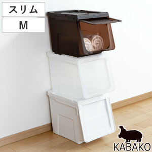 収納ボックス 前開き 幅30×奥行42×高さ31cm KABAKO カバコ スリム M ( 収納ケース 日本製 収納 フラップ 衣装ケース おもちゃ箱 クローゼット収納 衣類 洋服 積み重ね フタ付き 洗面所 キッチン
