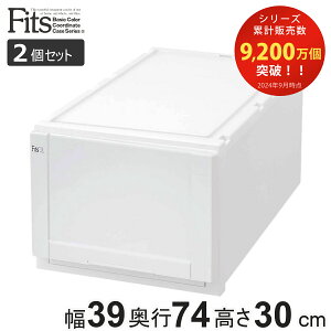 収納ケース Fits 幅39×奥行74×高さ30cm ホワイト フィッツ フィッツユニット ケース L 3930 引き出し プラスチック 2個セット ( 収納ボックス 収納 衣装ケース 白 プラスチック製 積み重ね スタ
