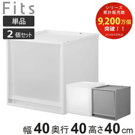 収納ケース Fits フィッツ フィッツケース FC40-4040 単品 2個セット （ 幅40×奥行40×高さ40cm 収納 ケース 衣類収納 積み重ね プラスチック クローゼット収納 引き出し 衣類ケース 玄関 洗面所 キッチン 小物収納 ）