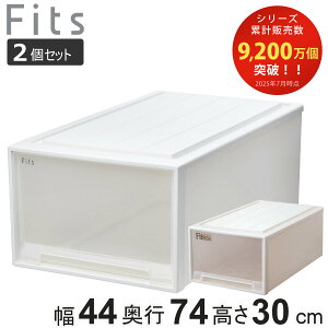 収納ケース Fits フィッツ フィッツケース ディープL 引き出し 同色2個セット 押入れ ( 収納 衣装ケース 押入れ収納 積み重ね 幅44 奥行74 高さ30 天馬 日本製 押入れ収納ケース 引出し スタッ