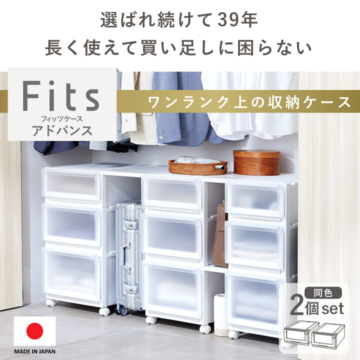 楽天市場】収納ケース 2個セット 幅40×奥行55×高さ20cm Fits フィッツ 