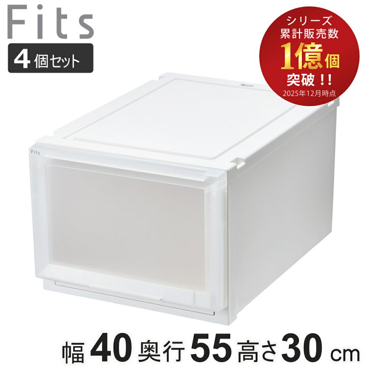 楽天市場】収納ケース 4個セット 幅40×奥行55×高さ30cm Fits フィッツ 
