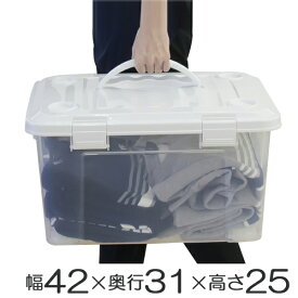 収納ボックス 幅42×奥行31×高さ25cm フタ付き 持ち手付き プラスチック （ 収納ケース 収納 収納box キャスター付き スタッキング 積み重ね プラスチック製 持ち運び フタ 持ち手 付き ）