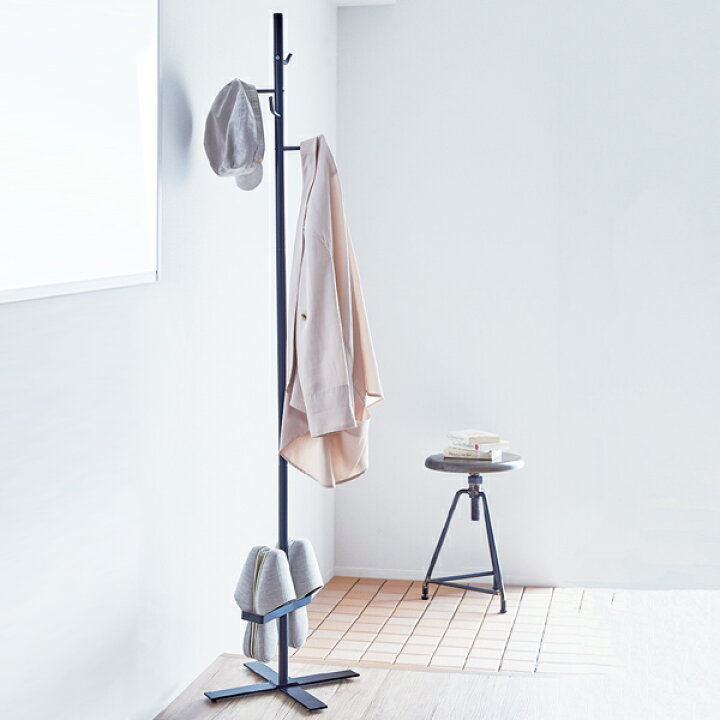 楽天市場 ハンガーラック 美style エントランスポールハンガー ポールハンガー コートハンガー スリッパラック ハンガーポール コートツリー おしゃれ 洋服掛け 帽子掛け カバン掛け 玄関収納 玄関 収納 スリム シンプル スリッパ 収納 リビングート 楽天市場店