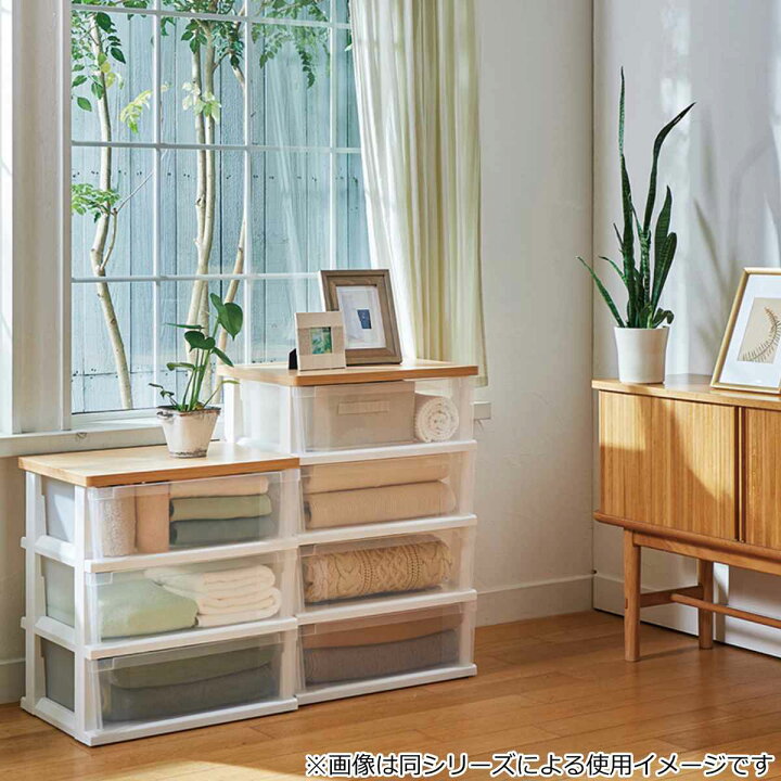 楽天市場】チェスト 木製天板ストッカー 550 4段 プラスチック （ 送料 