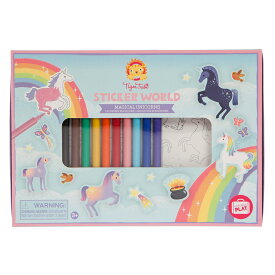 おもちゃ 色塗りステッカーセット ユニコーン （ ぬりえ 色ぬり シール セット ゆにこーん 3歳 子ども キッズ 幼児 女の子 かわいい 塗り絵 色塗り お絵描き シール遊び 知育 ケース付き 持ち運び プレゼント ）