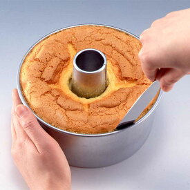シフォンケーキ型 17cm ケーキ型 スチール タイガークラウン （ シフォン型 製菓グッズ 道具 焼き型 洋菓子型 シフォンケーキ お菓子作り 手作り 製菓道具 日本製 底板 外せる ）