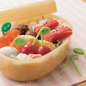 ピック はっぱのピック 10本入 2種類×各5本 お弁当グッズ （ ランチピック はっぱ 10本 キャラ弁 キャラクター 子供用 お弁当ピック おかずピック 子供 弁当 飾り お弁当用 幼稚園 保育園 お弁当用品 ）