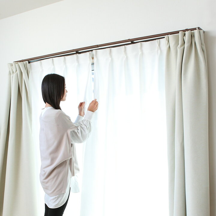 カーテントラック 伸縮式 2列窓用カーテンレール フレキシブル交換用シャワーカーテントラックセット 遮光 静音 バルコニー 寝室 間
