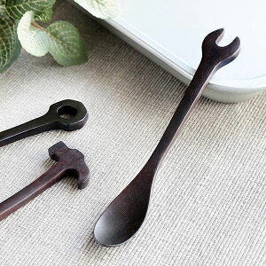スプーン 14cm スパナ 工具 天然木 木製 シタン 籐芸 ( ティースプーン レンチ 洋食器 カトラリー 木製食器 紫檀 コーヒースプーン 木 おしゃれ かわいい カフェ風 )