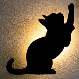 LEDライト Thats Light！ CAT WALL LIGHT かりかり （ 足元灯 LED 猫 フット ライト ウォールライト キャット ねこ おしゃれ センサーライト 屋内 電池式 ウォールステッカー 光る ネコ センサー 壁 ）