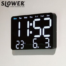 置き時計 LED デジタル時計 リモコン付き 置き掛け兼用 SLOWER ビエント （ 温度計 カレンダー USB LED時計 置き 掛け アラーム スヌーズ カウントダウン ストップウォッチ 輝度調整 曜日表示 おしゃれ ）