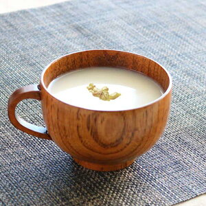 スープカップ 木製 220ml 小 漆 天然木 持ち手付き 食器 ( スープマグ 木目調 スープボウル お椀 椀 汁椀 スープ スープ椀 カップ ボウル マグ 味噌汁椀 吸物椀 器 漆塗り 木製食器 和風 和食器