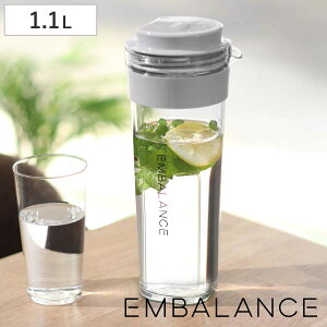 EMBALANCE ピッチャー 1.1L 冷水筒 横置き 縦置き 耐熱 プラスチック ( 麦茶ポット 水差し 水さし 麦茶 冷水ポット 縦 横 熱湯 約 1リットル スリム 国産 冷茶 洗いやすい エンバランス加工 おし