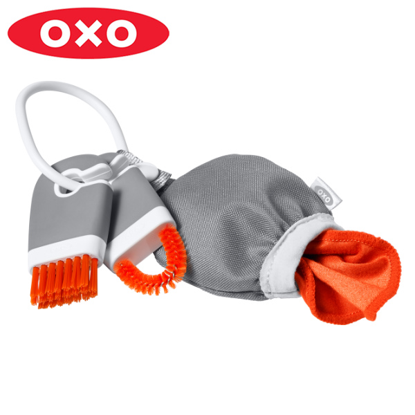 OXO オクソー キーボードクリーナー 3点セット 液晶クリーナー PCクリーナー ブラシ マイクロファイバー デスク 掃除 （ クリーニングブラシ パソコン 液晶 OAブラシスマホ メガネ 眼鏡 ほこり 汚れ 除去 ）