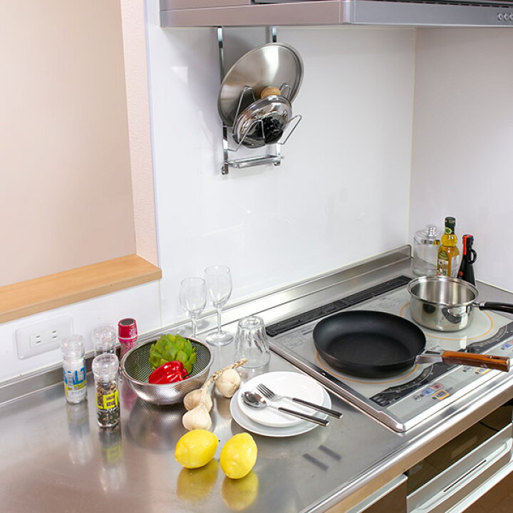 楽天市場】鍋フタラック キッチン収納 レンジフード スチール製 （ 鍋蓋ラック 鍋蓋収納 吊り下げ収納 キッチン用品 キッチン雑貨 鍋蓋置き  鍋ふた置き キッチンラック マルチラック キッチングッズ ） : リビングート 楽天市場店 鍋置きラック 鍋蓋置き キッチンカウンタートップポットカバーカッティングボードシェルフ 多機能 蓋収納 ラック (色 : Black