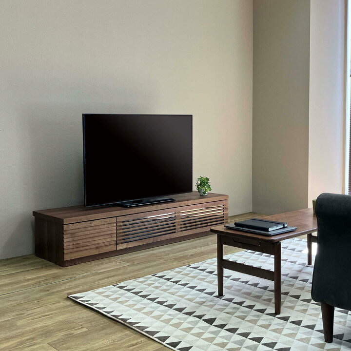 楽天市場】テレビ台 幅150cm ローボード ルーバーデザイン 天然木前板 