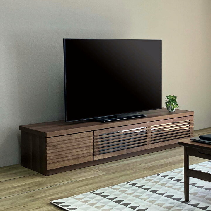 楽天市場】テレビ台 幅150cm ローボード ルーバーデザイン 天然木前板 