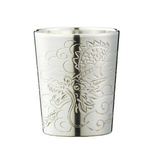 名入れ可能 大阪錫器 和酒器 彫金風 ぐい呑み 龍 gu-ryu 90ml 桐箱入り 2個のご注文でペア箱入りも可能です。(デザイン違いでも可能) ラッピング・メッセージカード無料