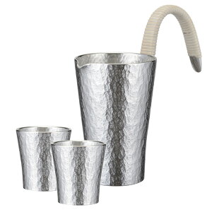 名入れ可能 大阪錫器 酒器セット 六花 チロリ+ぐい呑み2個 sy-rk 桐箱入り ラッピング・メッセージカード無料