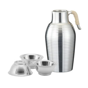 名入れ可能 大阪錫器 小酒器セット 肩丸(丸猪口) チロリ(千呂利)+猪口(3個) ssy-km 桐箱入り ラッピング・メッセージカード無料