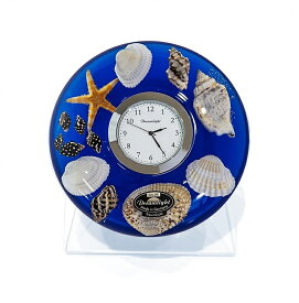 ドリームクロック 置き時計 シェルブルー 直径約11cm×高さ4cm CDD7205CL