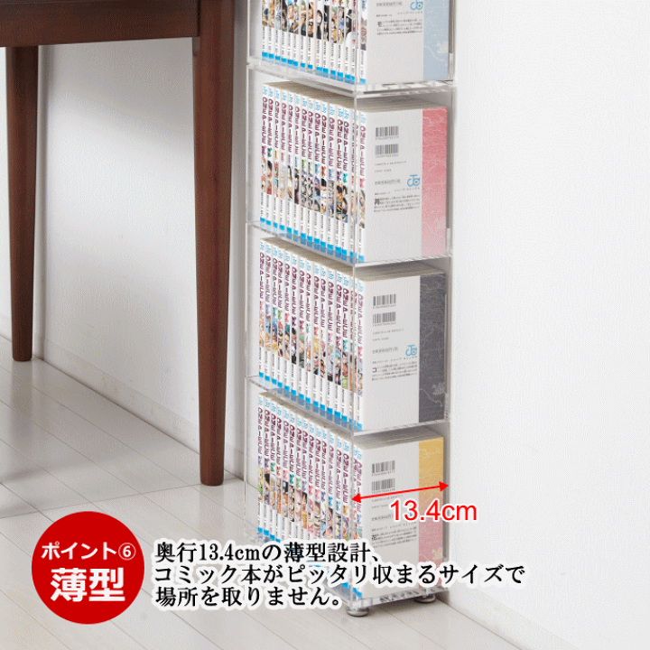 楽天市場】【ポイント5倍】本棚 スリム 完成品 コミックラック