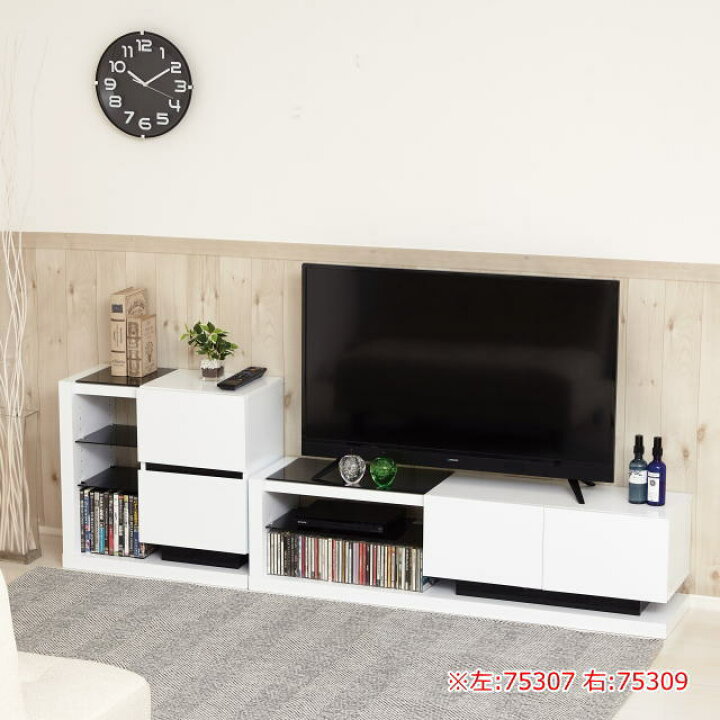 楽天市場】テレビ台 鏡面ローボード 白 約幅120cm 光沢 ツヤ 鏡面 