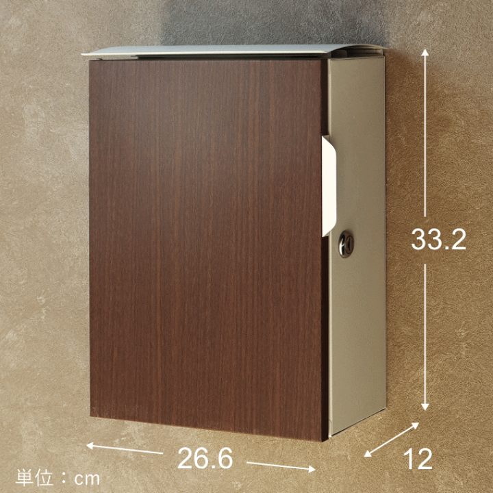 郵便ポスト(壁掛) カバポスト 郵便ポスト 郵便受け 壁掛け 大型 ひねりロック 鍵